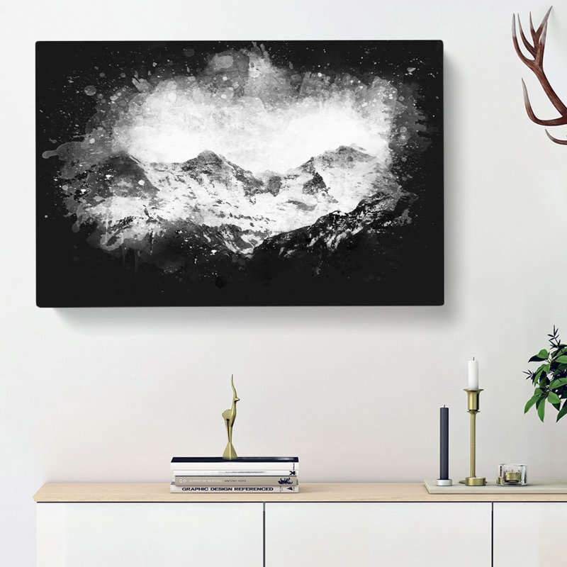 Mountain In Switzerland - Wrapped Canvas Painting, 40cm H x 60cm W x 3cm D