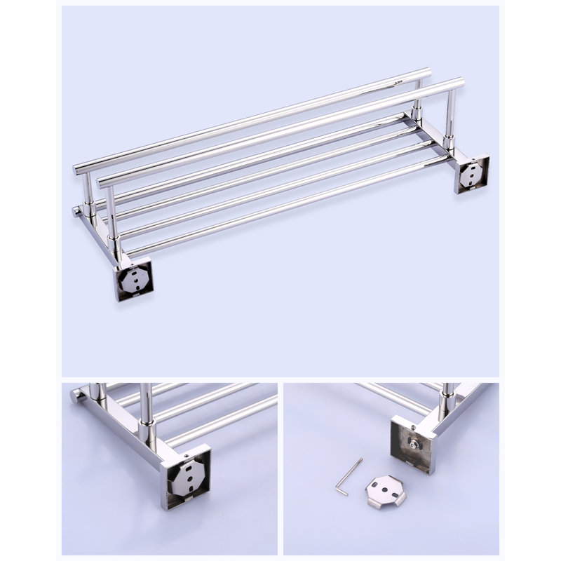 Polished Chrome 24-Inch Double Wall Mounted Towel Rack