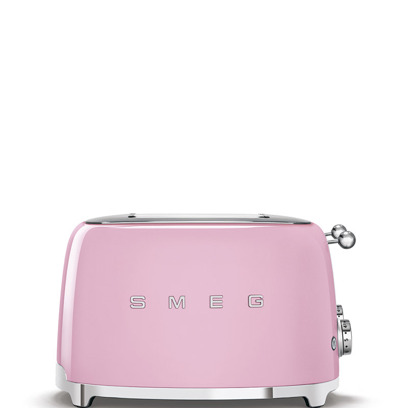 Smeg TSF03 50s Style Retro Four Slice Toaster, Pink