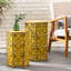 2 tables d'appoint, fabrication en fer, jaune antique, table de style enchanteur, fer, couleur jaune, élément de décoration séduisant