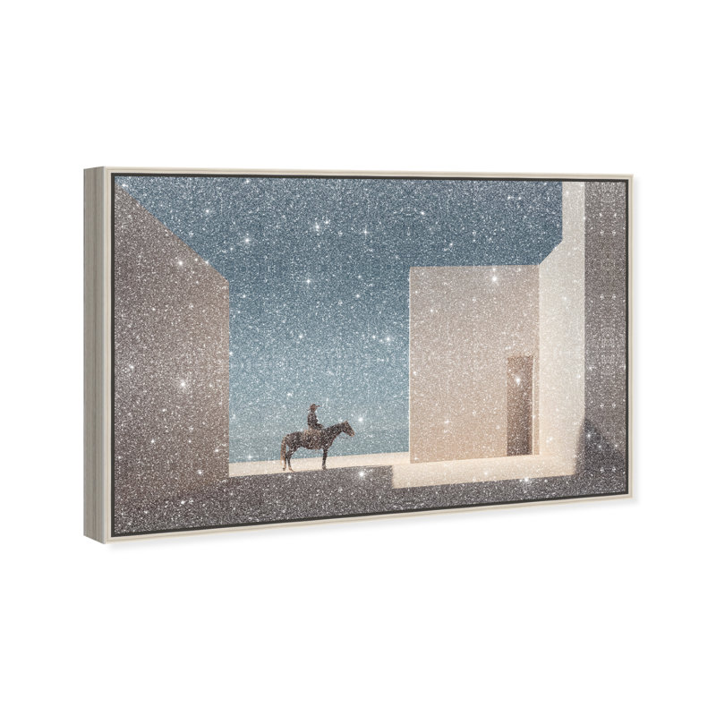 Lone Equestrian I Print by Oliver Gal, 21"H x 31"W, Silver Floater Frame