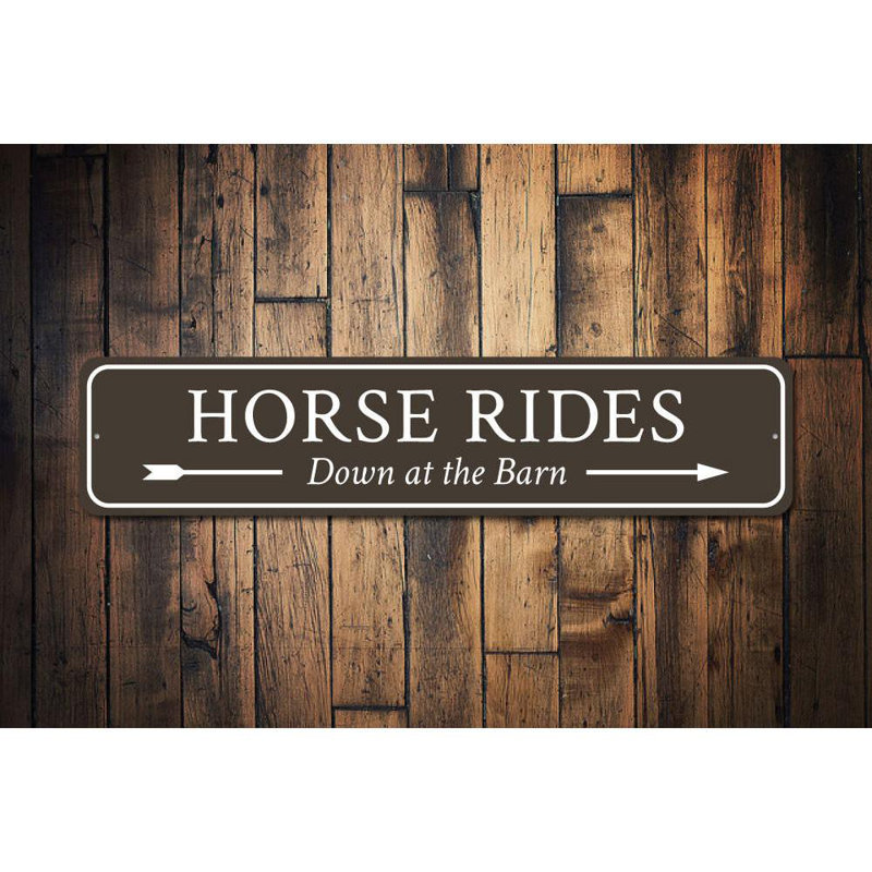 Enseigne à cheval en aluminium, H 4 po x l 18 po x P 0,04 po
