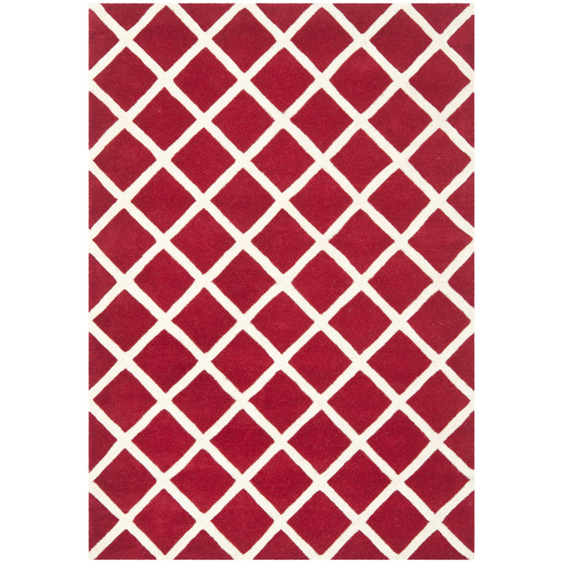 Teresita Hand Tufted Wool Geometric Rug, Rectangle 4' x 6'