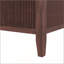 Grand lit plateforme à baldaquin en bois avec conception cannelée élégante et lattes de soutien, finition espresso-129512964-129512963