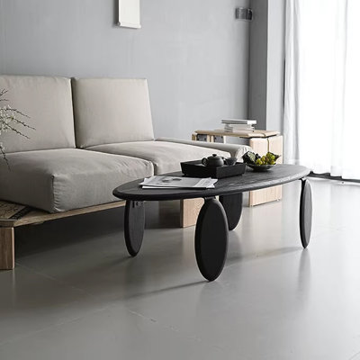 Table basse en bois de cire de style Wabi-sabi