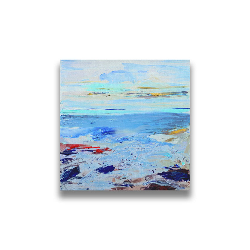 Texturé bleu véritable par Joan Davis. Impression sur papier - Monté et encadré, taille de l'image - 30 x 30