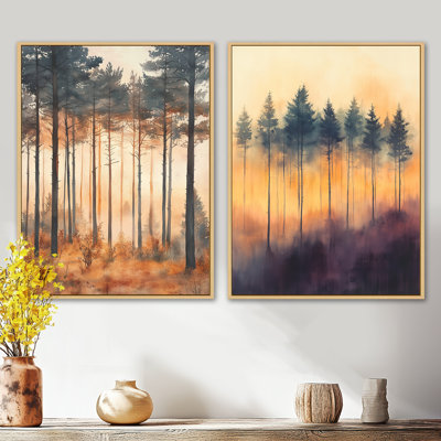 «Forest Sunset», art mural Woodland