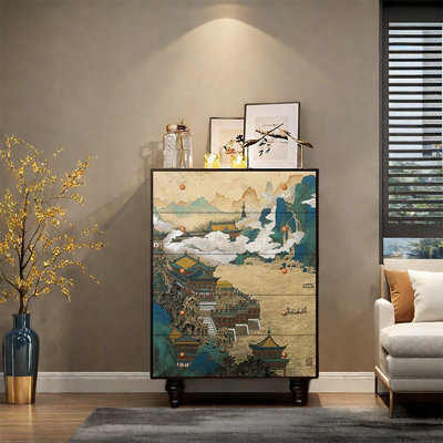 Armoire décorative avec cadre en bois de frêne