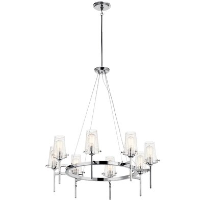 Tharp 8 - Light Shaded Wagon Wheel Chandelier -  Breakwater Bay, 5E2120AB0CC544D68512152A1E878D2D