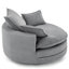 Fauteuil pivotant à 360° avec coussin double couche, 3 oreillers, rotation et construction fluides, 57,5 ​​pouces, base avec coussins de soutien gris.