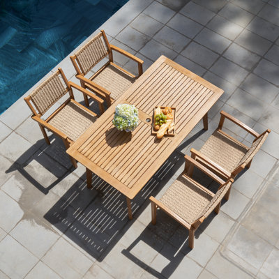 Chesapeake Outdoor Natural 5-piece Wood Dining Set -  Vifah, V1950SET1