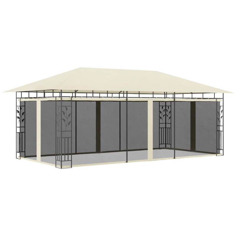Mrsinlik 118" x 236" Steel Patio Gazebo, Cream