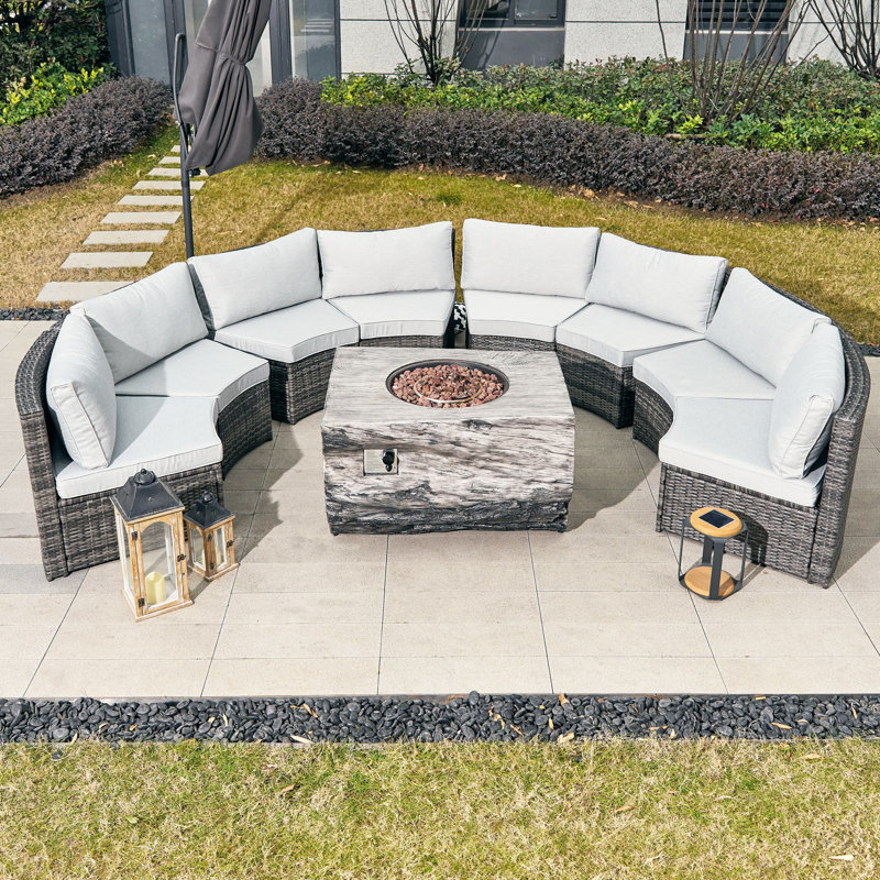 Ensemble de conversation modulaire avec coussins 8 personnes Payten