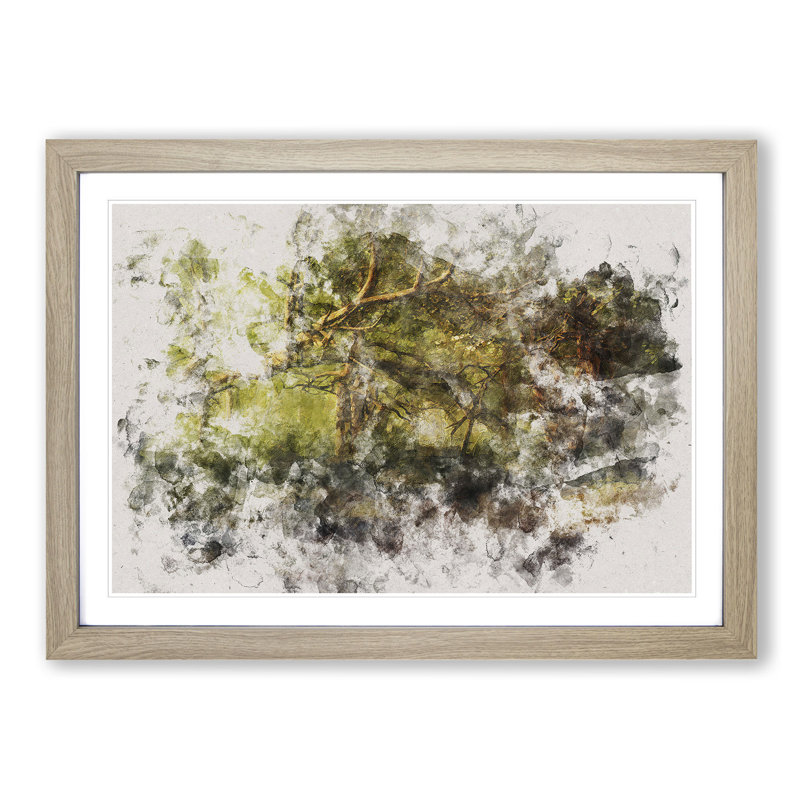 Mystical Forest - Picture Frame Painting Print, 45cm H x 63cm W x 2cm D, Oak Framed
