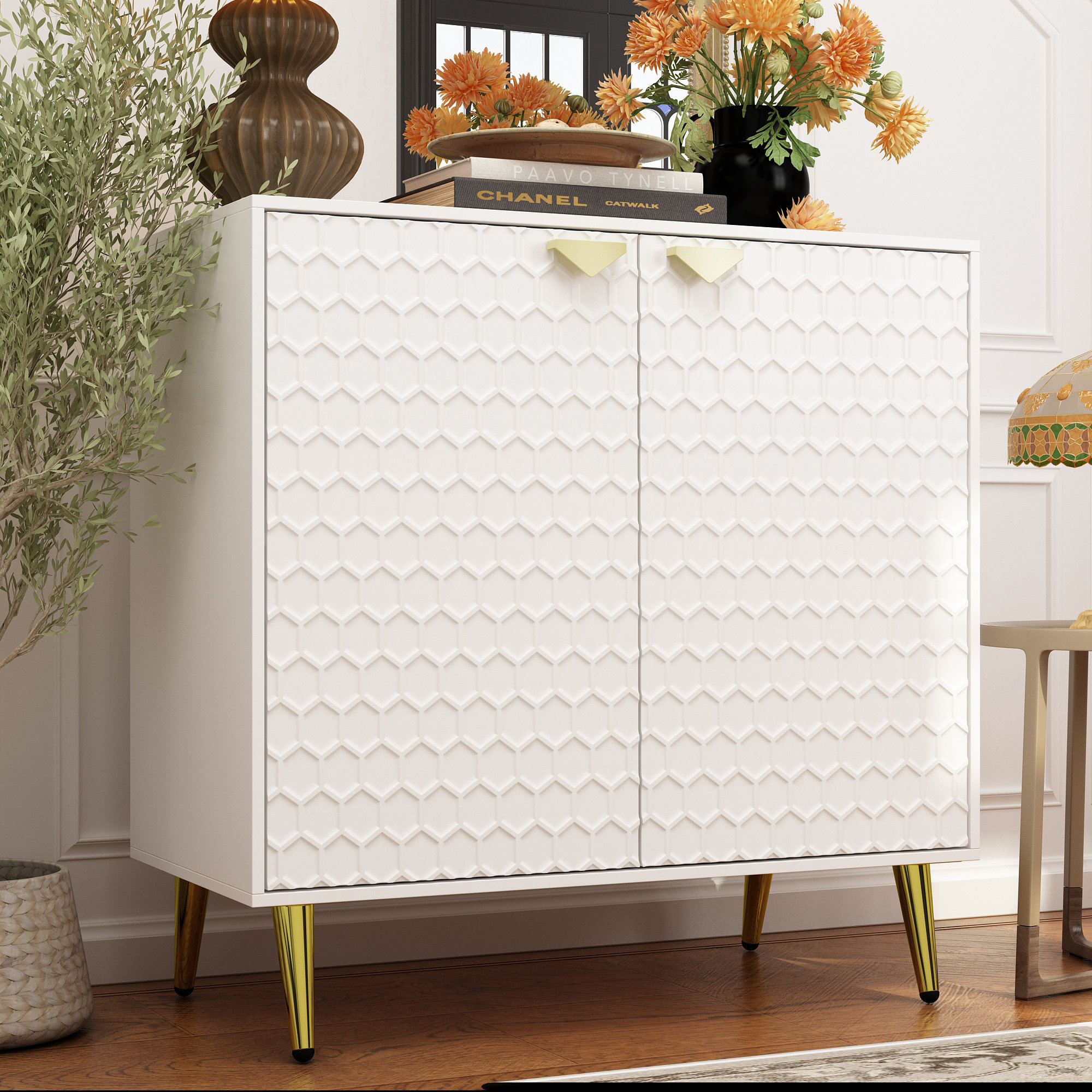 Mercer41 2-Door Accent Cabinet With Unique Design & Reviews | Wayfair