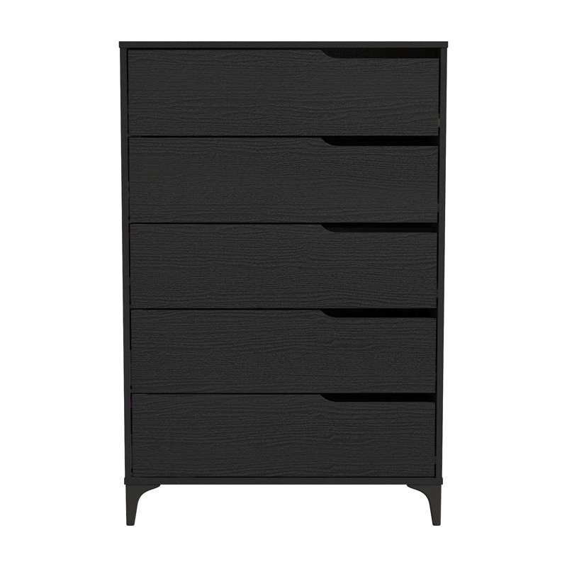 Norcross 5 Drawer 31'' W Dresser, Black Oak