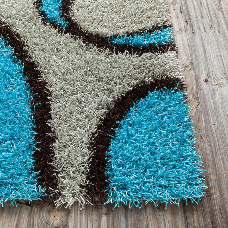 Tapis bleu/gris zone Stockwell, 7 pi 9 po X 10 pi 6 po