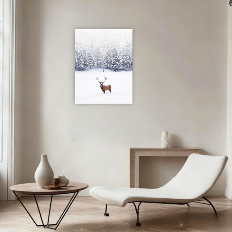 Art mural sur toile 24 "x 36" majestueux dans un paysage de forêt enneigée