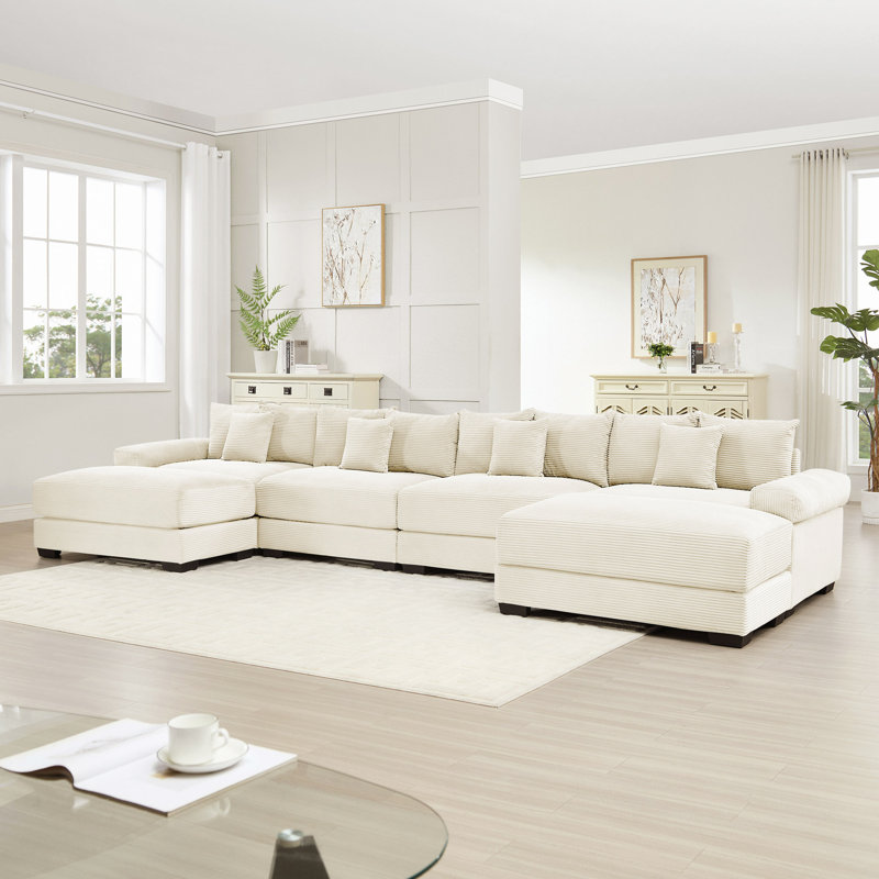 Canapé modulaire en U 170 po Cloud, Crème