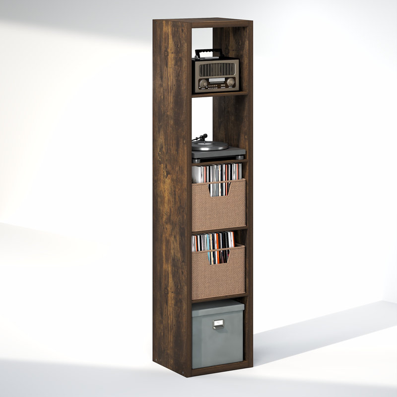 Tanvee 182.7cm H Media Shelves, Amber Pine