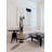 6 Light Black Floor Lamp With Gold Interior Accents