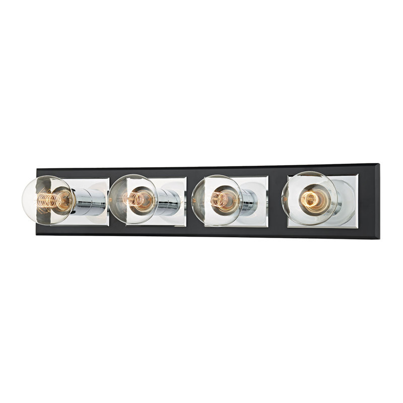 Runyan 3 - Light Dimmable Vanity Light, Patina Brass/Soft Black, 4 Lights