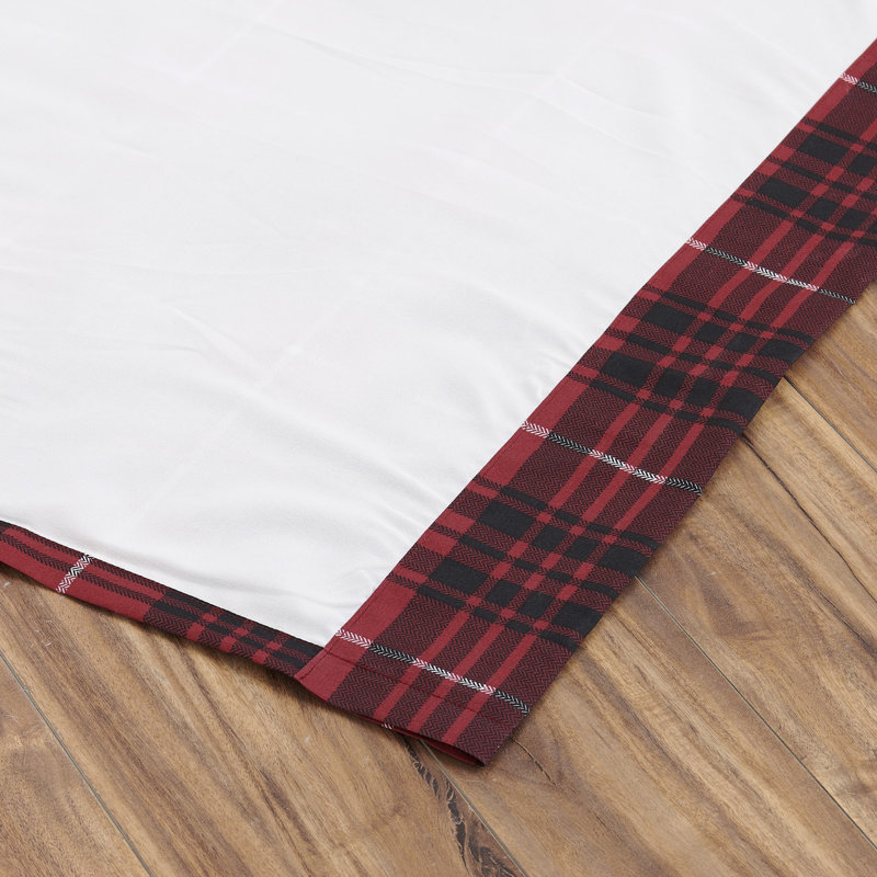 Timberline Red and Black Plaid Polyester Rod Pocket Curtains