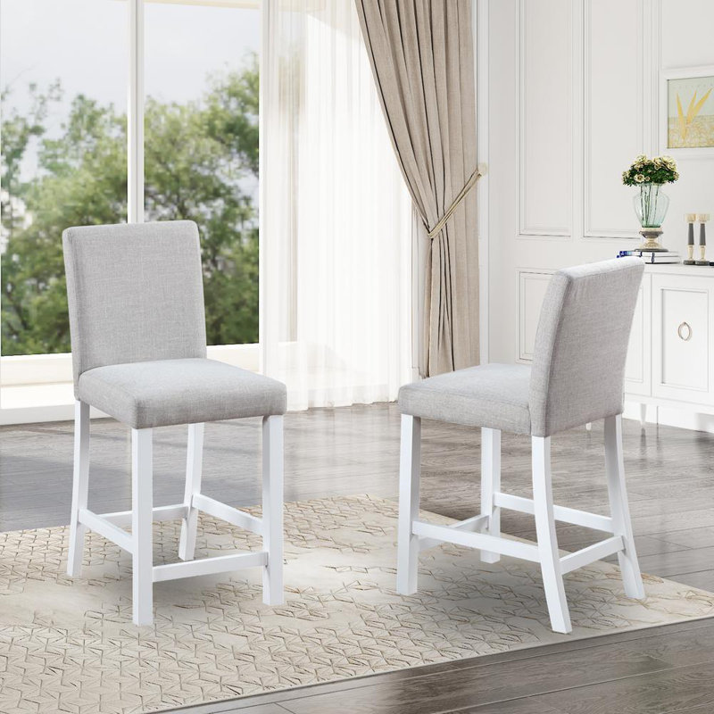 4 Piece Dining Chairs (White, Gray)