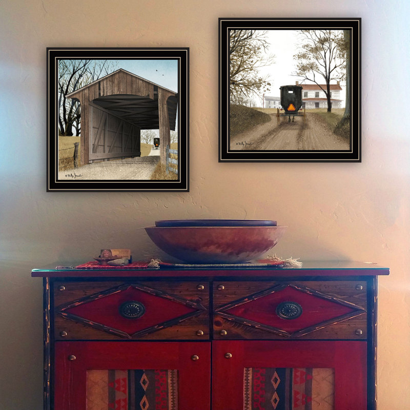 Superbe art mural pour la chambre à coucher et le salon - 14 po x 14 po, 4 lb, multicolore, papier de bois, cadre noir Rehaussez votre décor avec un pont de 2 po, fabriqué en