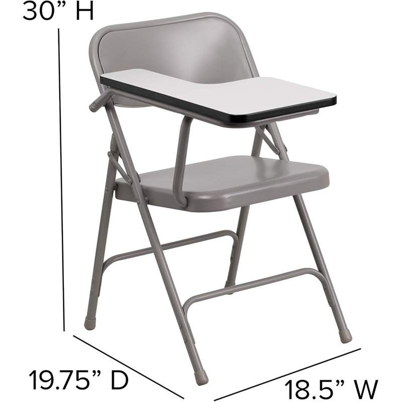 Ralph Premium Steel Folding Chair With Right-Handed Tablet Arm - Space-Saving Design