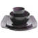 Gibson Elite Soho Lounge 16 Piece Plates, Bowls, And Mugs Set, Purple (2 Pack)