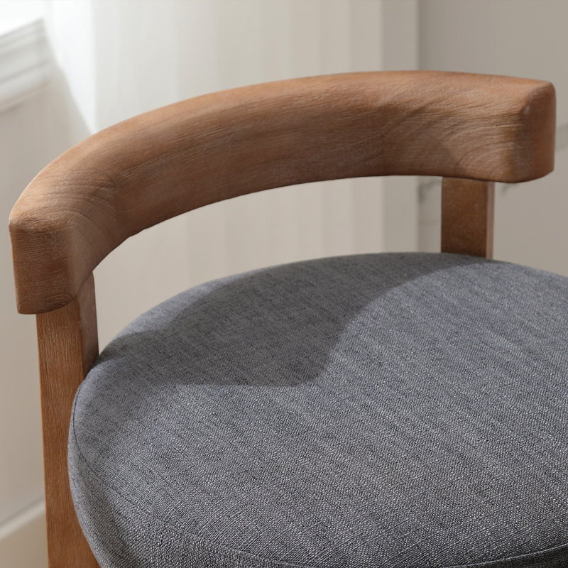 Tabourets de bar de 26,5 po Clayt, Siège gris / cadre brun, 2