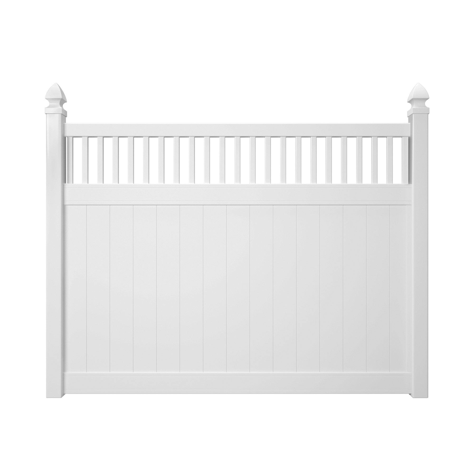 Outdoor Essentials Woodbridge Closed Picket Top White Vinyl Privacy Fence Panel Wayfair