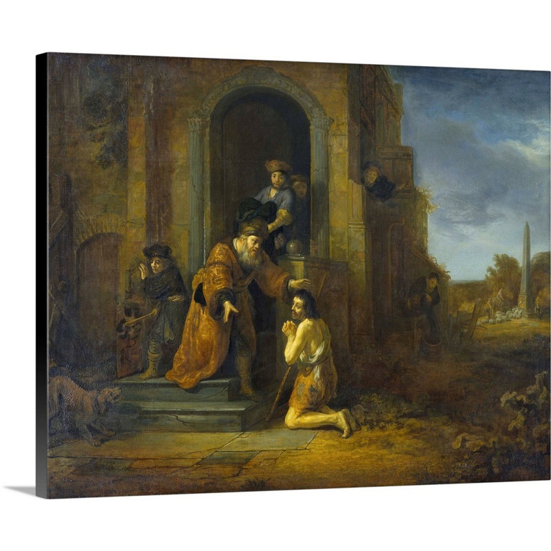 Reproduction d’art sur toile « Return of The Prodigal son, C1640-1642 » par Govaert Flinck, Toile tendue