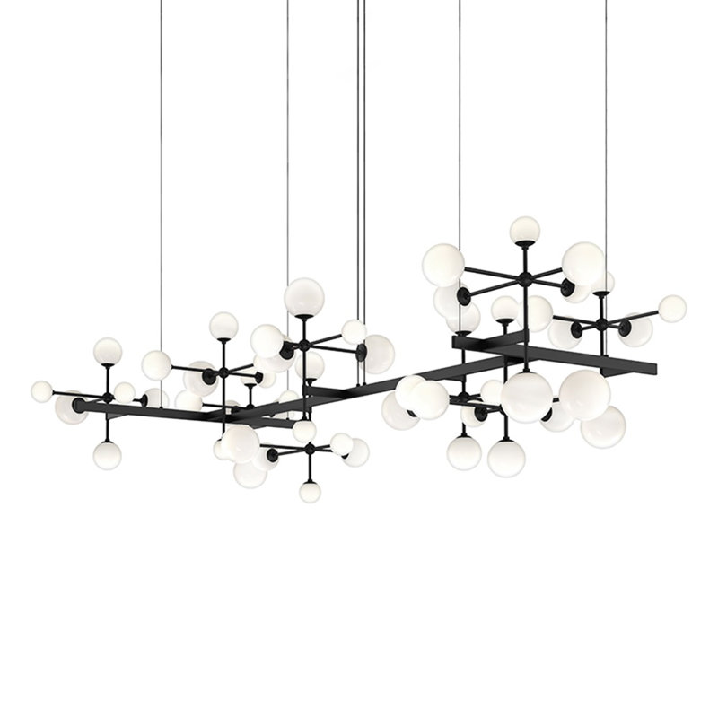 Nebula 19 - Light LED Chandelier, Satin Black