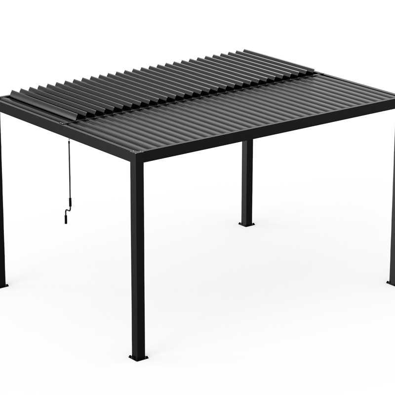10x13ft Pergola With Aluminum , , Black Frame