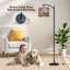  Lampe sur pied Arc Fleurs de lotus mauves Accents de cristal Élégant grand lampadaire moderne DEL Abat-jour réglable en lin 3 températures de couleur