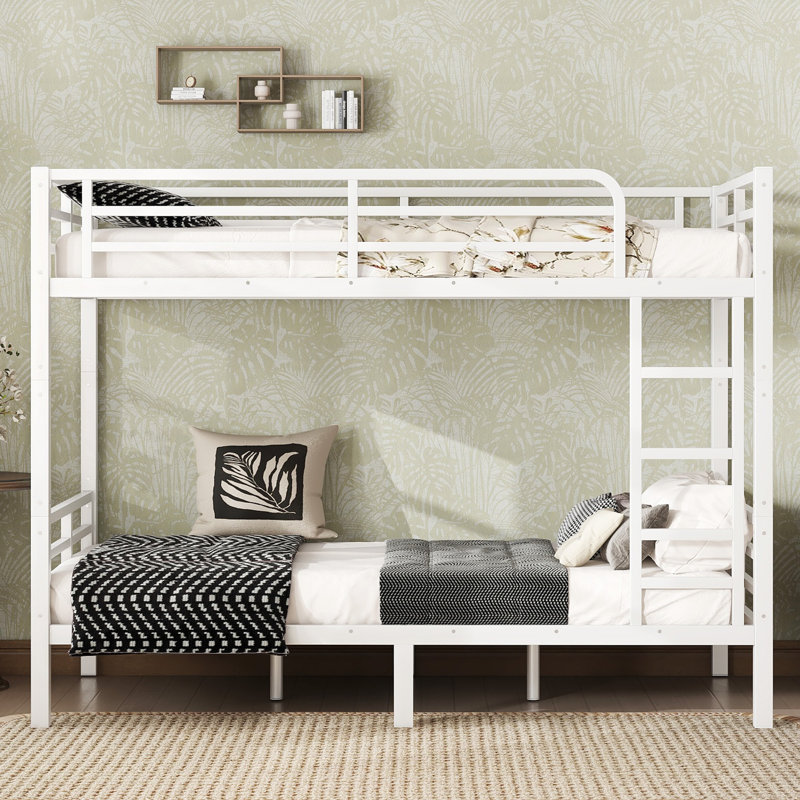 Metal Full XL Over Full XL Bunk Bed for Teens and Adults, Space-Saving, Noise-Reduced, No Box Spring Needed