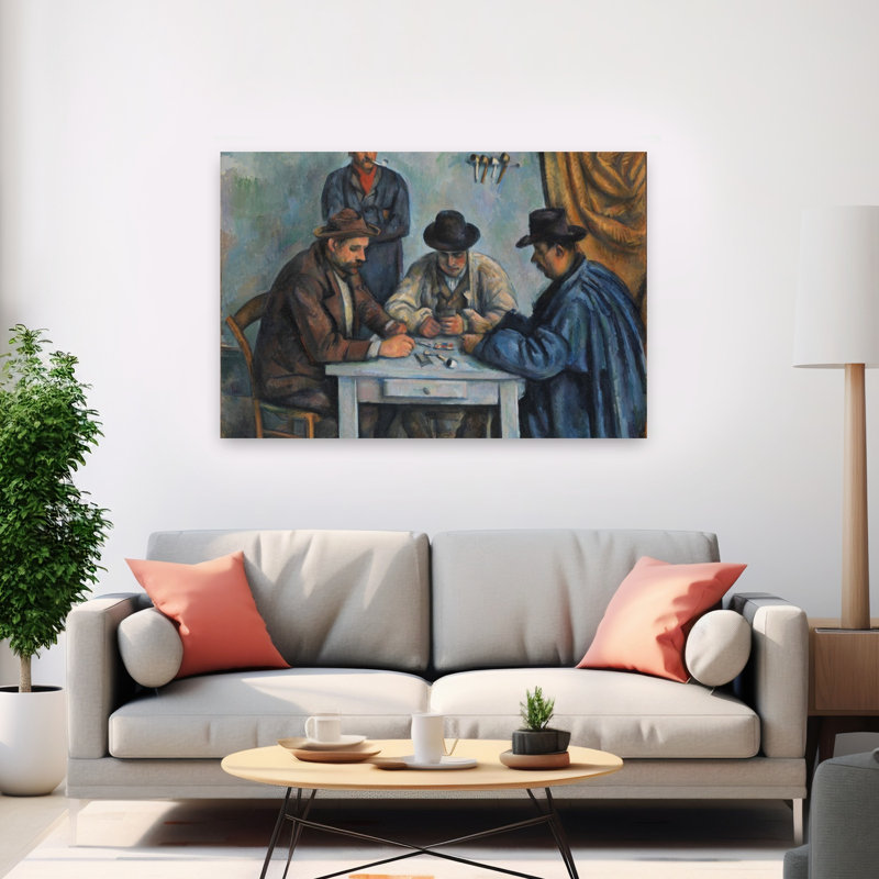 The Card Players, 1890-92 Impressionist Abstract Contemporary Wall Art Print, 101.6cm H x 152.4cm W
