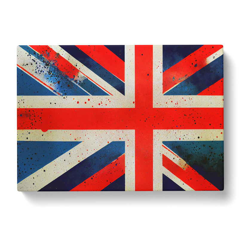 Union Jack Flag Graffiti Vol.1 - Wrapped Canvas, 50cm H x 76cm W x 3cm D