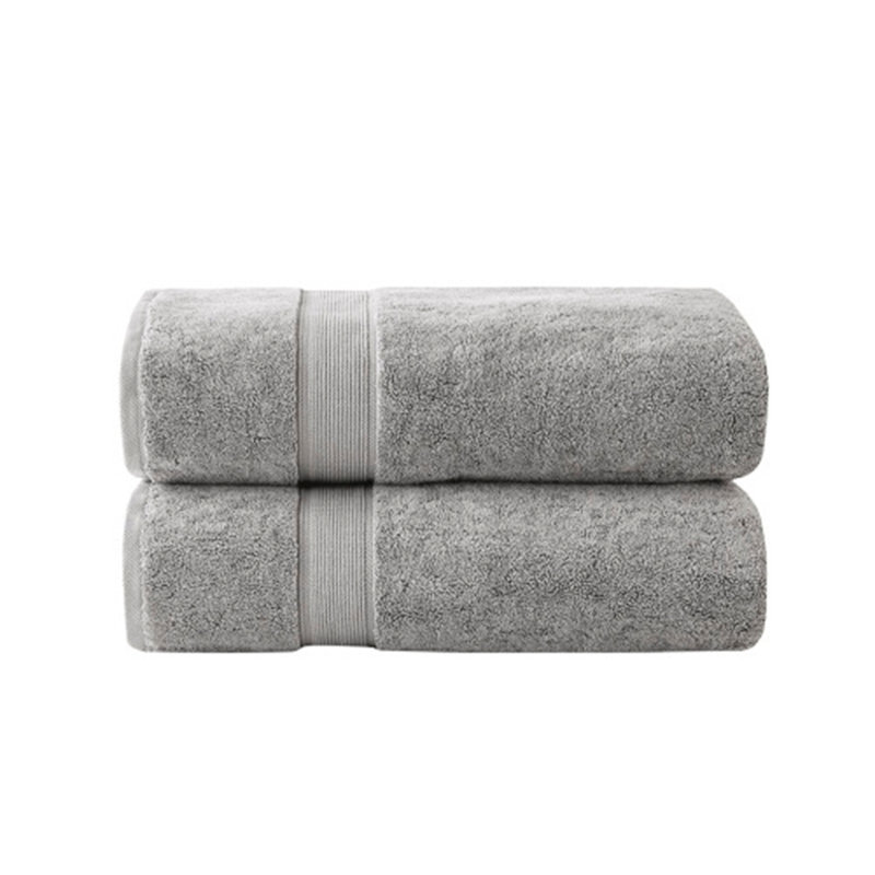 Ensemble de draps de bain 100% coton antimicrobien 2 pièces, Argent argent