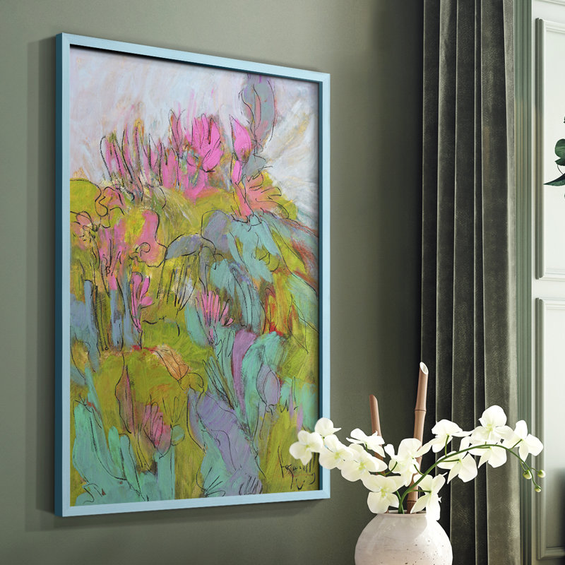 «Rise and Bloom», reproduction encadrée - bois massif, Bleu, H 10 po x l 8 po