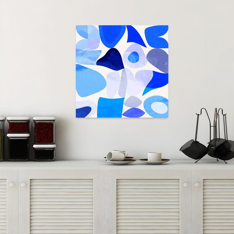 Art contemporain abstrait géométrique coloré, H 18 po x l 18 po