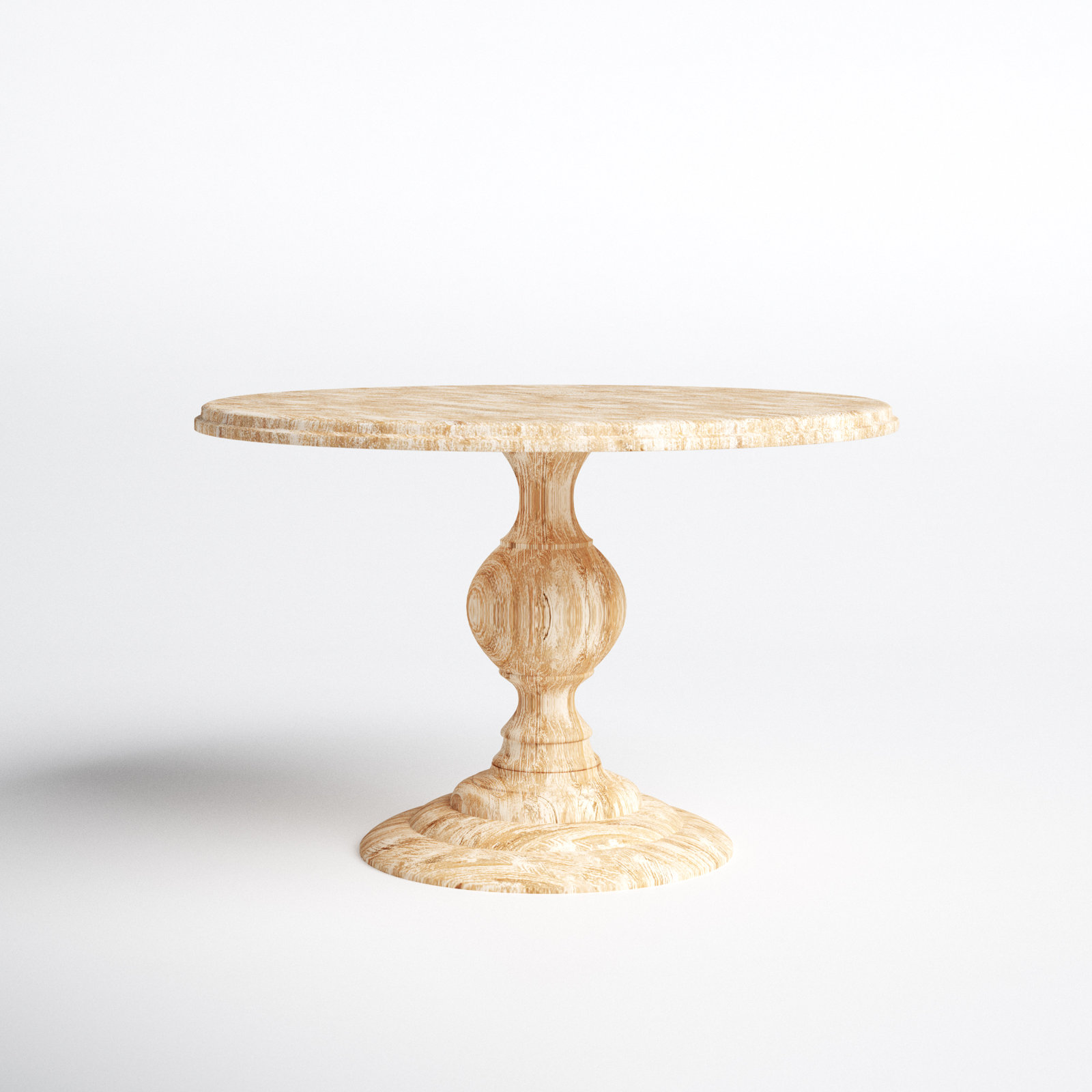 Tanisha Mango Solid Wood Pedestal Dining Table, Whitewash, 60" W x 60" L