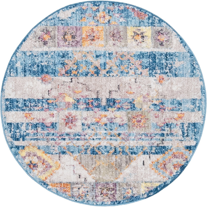 Leanora Geometric Indoor Rug, Round 3'3"