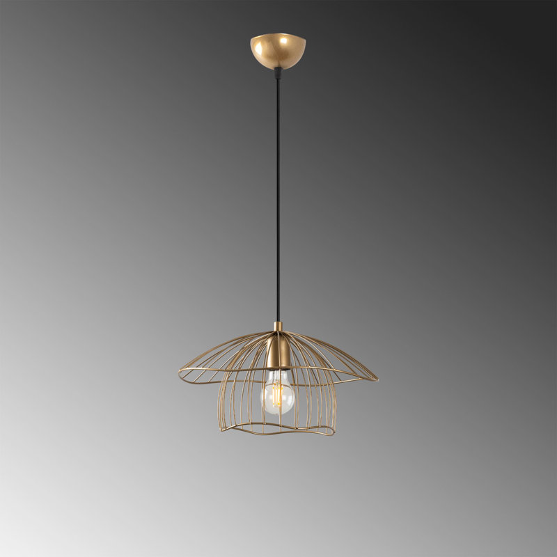 Elegant Gold Chandelier, 26.8 x 26.8 x 44.1 inches | Sturdy Metal Body, Ø13.8 x 6.3 inches Cap | 1 x E27 Socket (Max 40W), Bulb Not Included | Perfect for Living Room, Dining Room, and Entryway Decor | IP20 Rated for Indoor Use