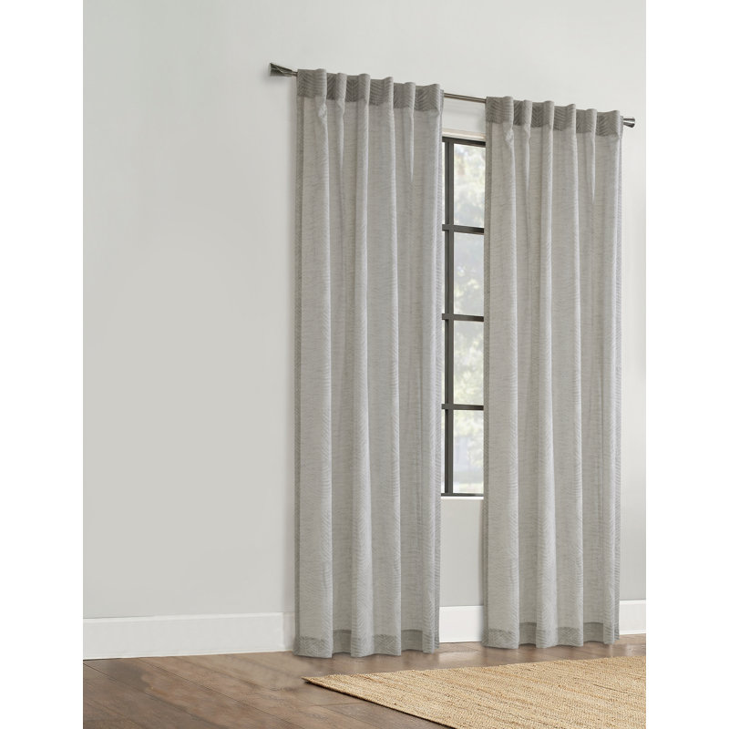 Panneau de rideau semi-transparent avec œillets Avalbane, L 52 po x L 84 po