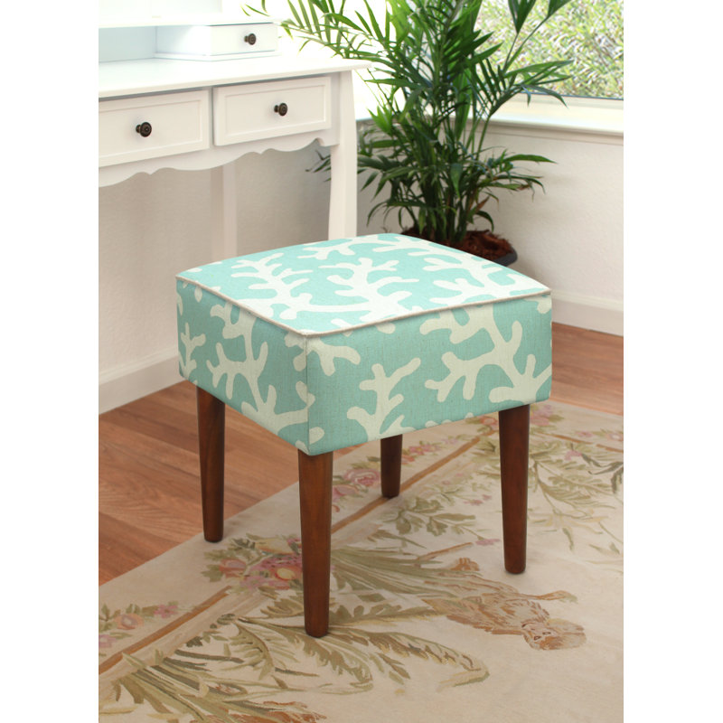 Tabouret de coiffeuse Cayson, Aigue-marine