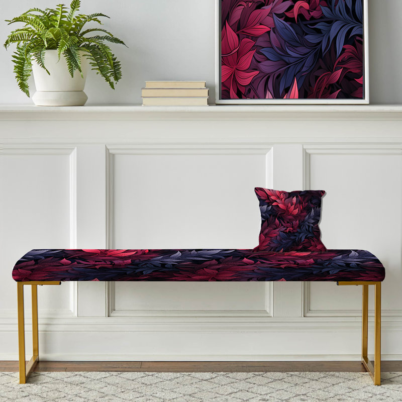 Crimson Twilight Moody Patterns - Banc rembourré floral doré