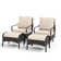 Argyri Rocking Patio Chair with Cushions and Ottoman